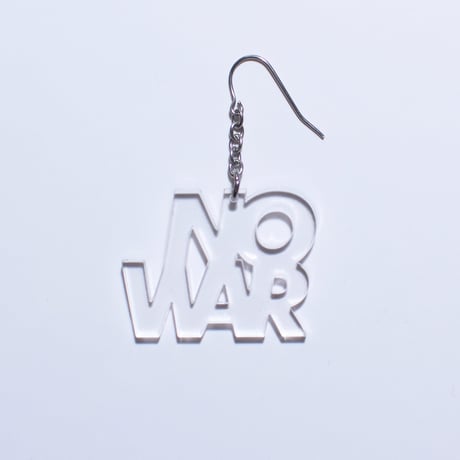 “NO WAR” earring or pierce（Black / Clear）片耳