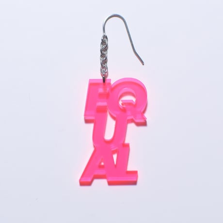 “EQUAL” earring or pierce (F.Pink / Clear / black）片耳