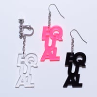 “EQUAL” earring or pierce (F.Pink / Clear / black）片耳