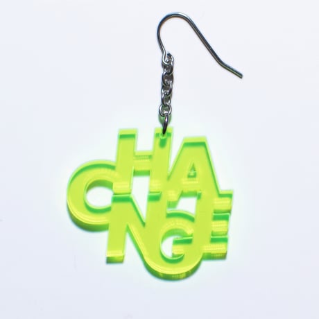 “CHANGE” earring or pierce（Mirror / Clear / F. Yellow Green）片耳