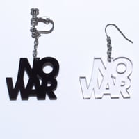 “NO WAR” earring or pierce（Black / Clear）片耳