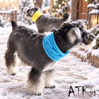 [ATK21] ハンドメイド 手作り ケーブル編み 犬用ネックウォーマー 縄編みマフラー 愛犬 寒がりのわんこに 冬の防寒アイテム お散歩グッズ
