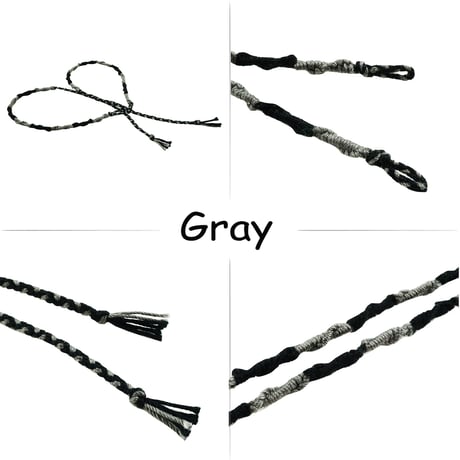 [ATK21] ペアミサンガ 手首用 WRIST 2点セット｜ブラックベース 2カラー ハンドメイド ブレスレット