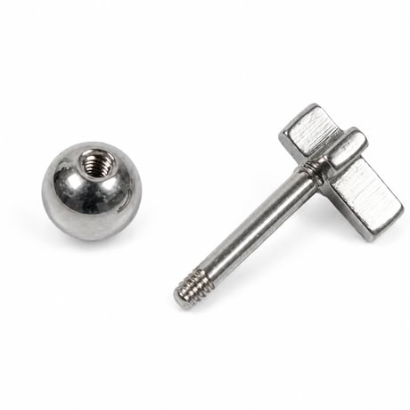 ATK21 十字架 クロスモチーフ ボディピアス 16G ストレートバーベル ホワイトクロス 選べる2カラー 片耳用（1個売り） ユニセックス