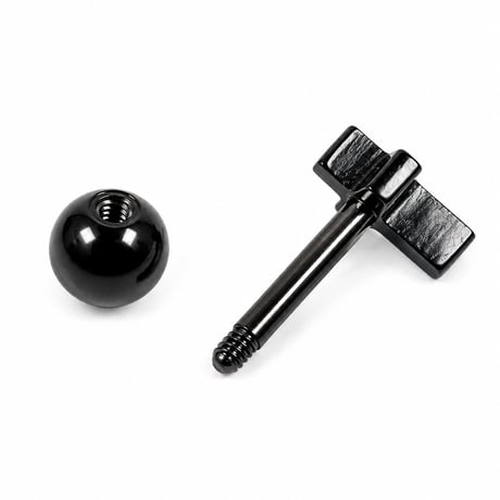 ATK21 十字架 クロスモチーフ ボディピアス 16G ストレートバーベル ホワイトクロス 選べる2カラー 片耳用（1個売り） ユニセックス