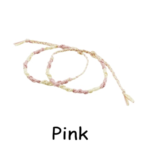 [ATK21] ゴールドベース 2カラー ペアミサンガ 手首用 WRIST 2点セット｜ハンドメイド