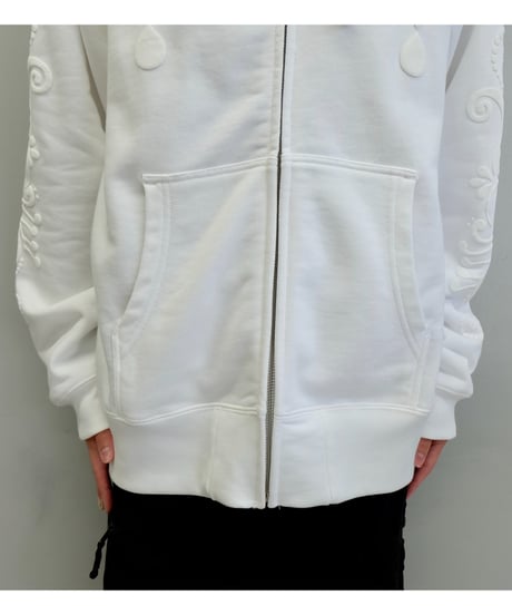 Labyrins   Botanical Hoodie White