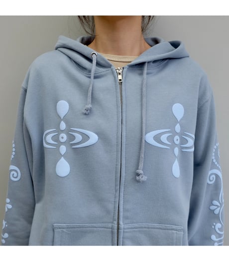 Labyrins   Botanical Hoodie Blue