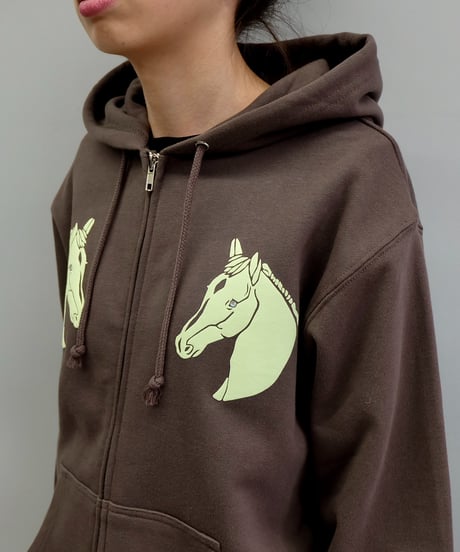 Labyrins Dont Cry Horse Zip Hoodie Charcoal