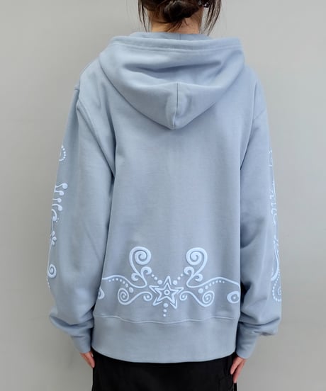 Labyrins   Botanical Hoodie Blue