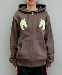 Labyrins Dont Cry Horse Zip Hoodie Charcoal