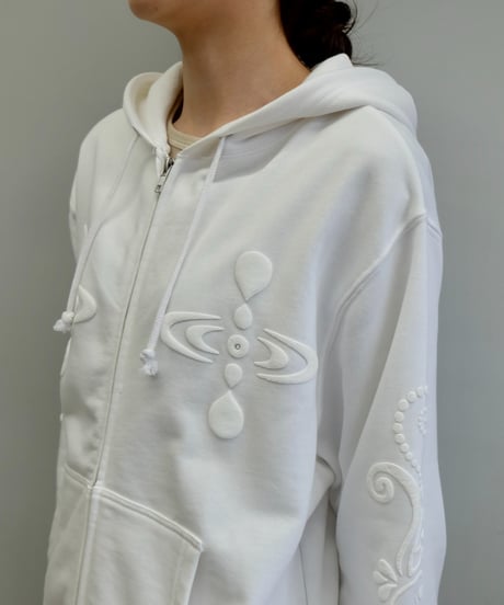 Labyrins   Botanical Hoodie White