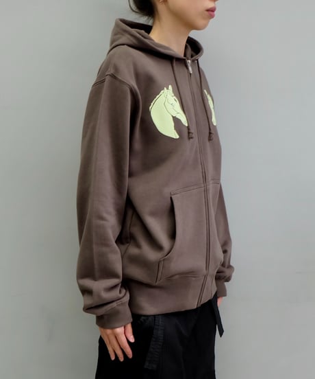 Labyrins Dont Cry Horse Zip Hoodie Charcoal