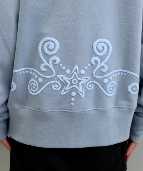 Labyrins   Botanical Hoodie Blue