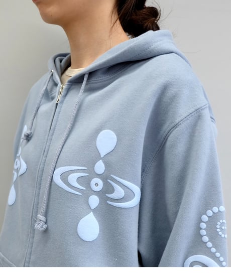 Labyrins   Botanical Hoodie Blue