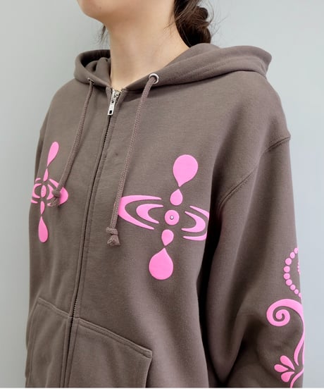 Labyrins   Botanical Hoodie Brown