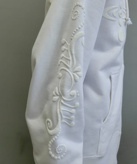 Labyrins   Botanical Hoodie White