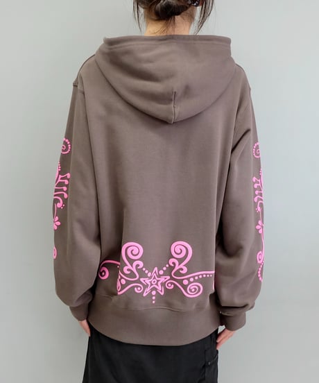 Labyrins   Botanical Hoodie Brown