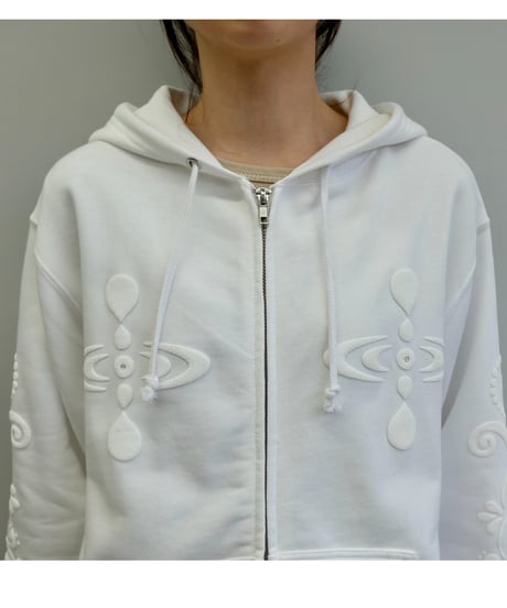 Labyrins   Botanical Hoodie White