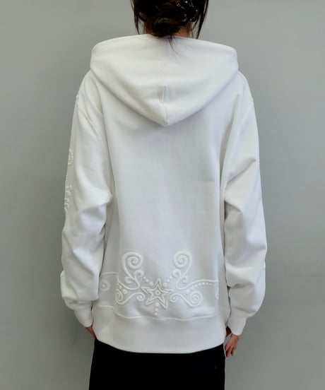 Labyrins   Botanical Hoodie White