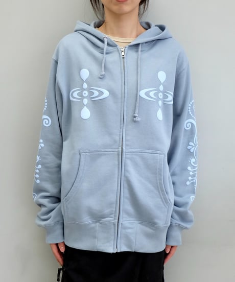 Labyrins   Botanical Hoodie Blue
