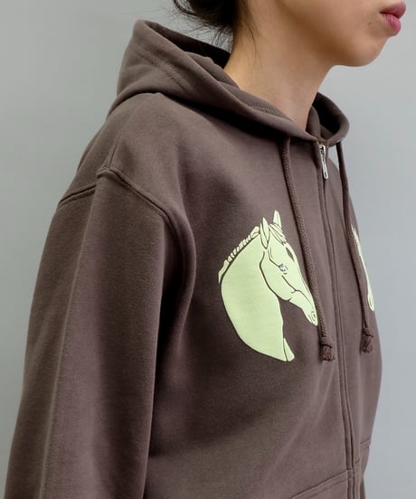 Labyrins Dont Cry Horse Zip Hoodie Charcoal