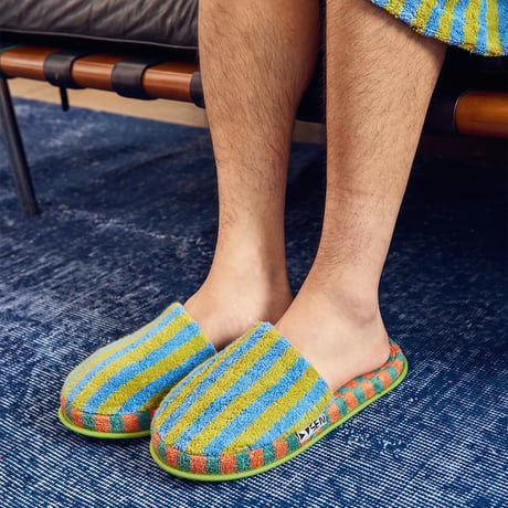 Dusen Dusen / Terry Stripe Slippers GRASSHOPPER