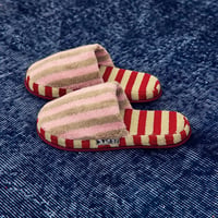Dusen Dusen / Terry Stripe Slippers LADYBUG