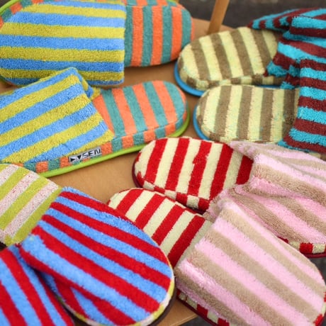Dusen Dusen / Terry Stripe Slippers LADYBUG