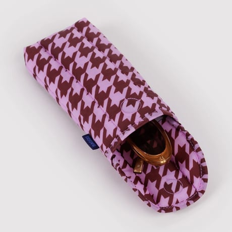 BAGGU / Puffy Glasses Sleeve Pink Houndstooth
