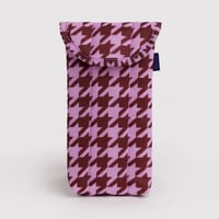 BAGGU / Puffy Glasses Sleeve Pink Houndstooth
