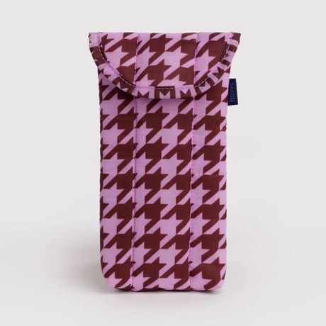BAGGU / Puffy Glasses Sleeve Pink Houndstooth