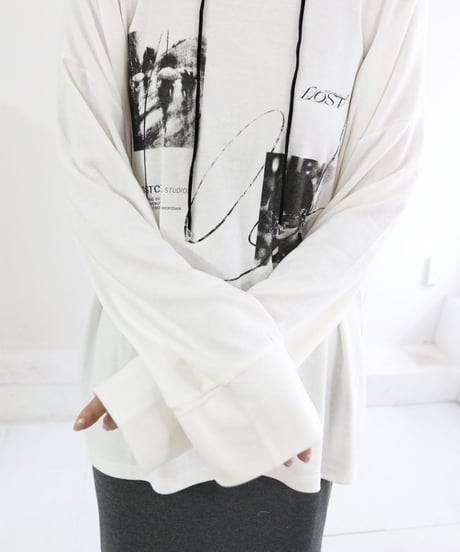 LOST PHOTOプリントロングTシャツ