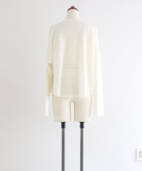 レースヘンリーネックロングTシャツ