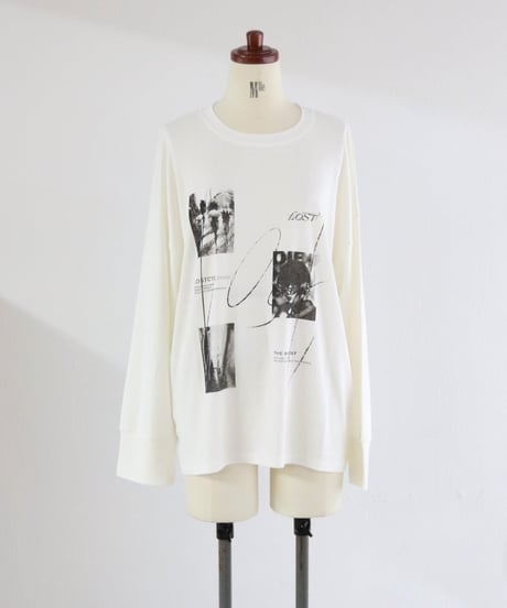 LOST PHOTOプリントロングTシャツ