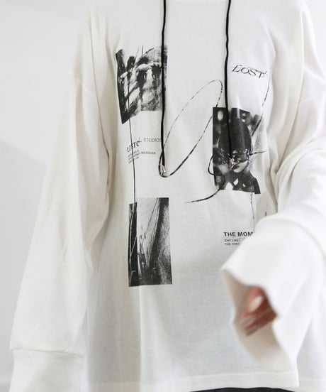LOST PHOTOプリントロングTシャツ