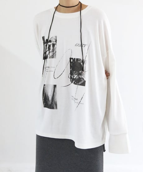 LOST PHOTOプリントロングTシャツ