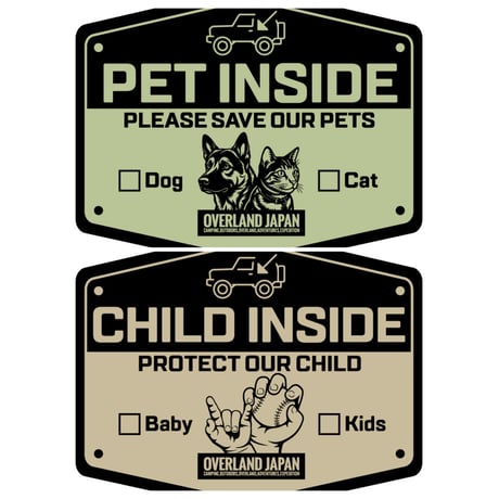 OVERLAND JAPAN  PET AND CHILD INSIDE STICKER