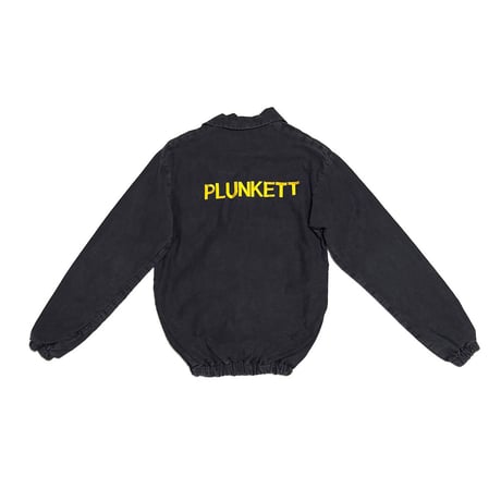 【USED】90's PLUNKETT Embroidered Cotton Drill School Top Made in UK