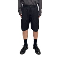 【USED】00's Caribbean Cotton Linen Two-Tuck Shorts Black