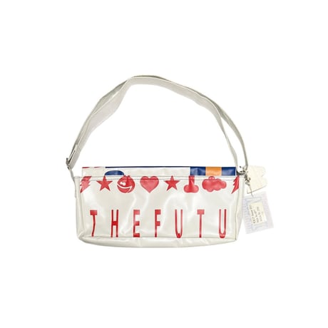 【DEAD STOCK】90's W.&L.T. “KISS THE FUTURE” Graphic Tarpaulin Shoulder Bag