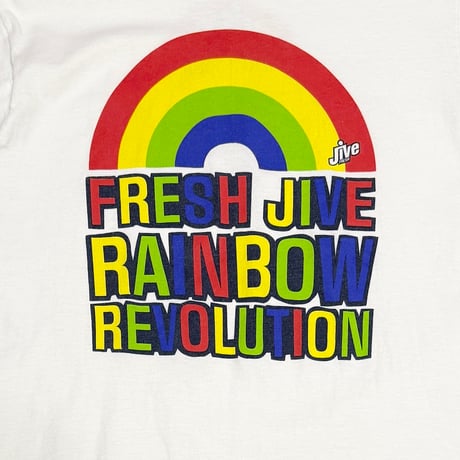 【USED】90's FRESH JIVE “RAINBOW REVOLUTION” Graphic T-shirt
