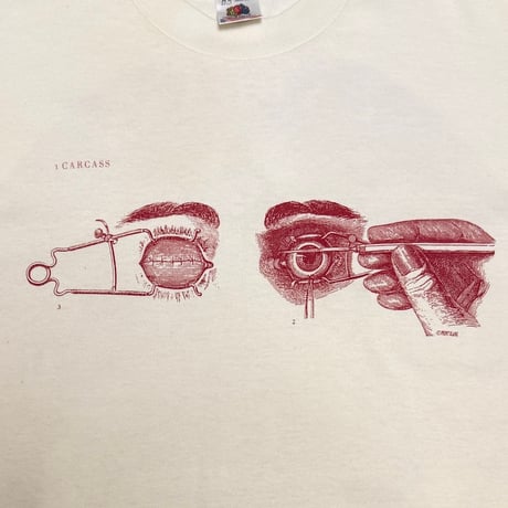 【USED】90's Carcass “Heartwork” T-shirt Ivory