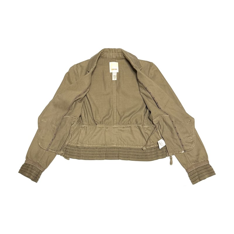 USED】00's DIESEL Zip Design Cropped Cotton Tai