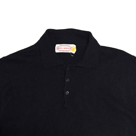 【USED】80's Hogg of Hawick Cashmere L/S Knit Polo Black