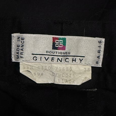 【USED】90's GIVENCHY PARIS Made in France Wool & Cashmere 2-Tuck Tapered Trousers