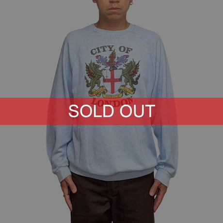 【USED】80's “CITY OF LONDON” Heraldic Crest Sweatshirt Made in England