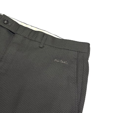 【USED】90's-00's pierre cardin Bias-Rib Wool Trousers Dark Grey