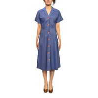【USED】70's–80's Chambray Sailor Dress