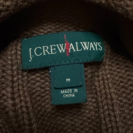 【USED】00's J.CREW ALWAYS Roll Neck Cotton Knit Sweater Brown